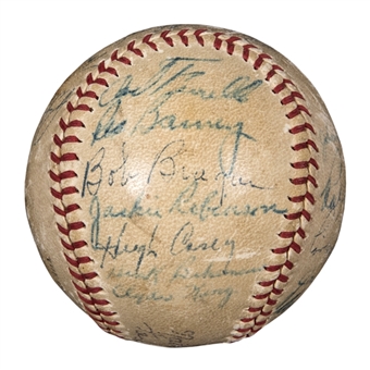 1947 Brooklyn Dodgers National League Champion Team Signed ONL Frick Baseball with 23 Signatures Including Robinson and Snider (JSA)